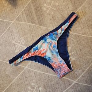 Roxy Blue and Coral Bikini Bottom